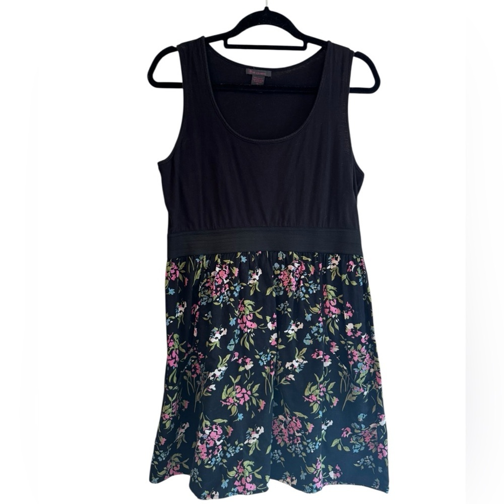 Fire Los Angeles Floral Black Sleeveless Dress